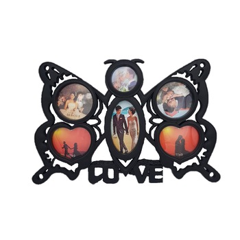 Rama foto,multipla,forma fluture,neagra Rama foto,multipla,forma fluture,neagra