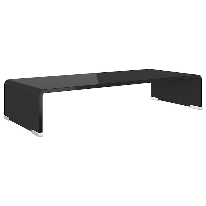 Stand TV/suport monitor din sticla vidaXL, negru, 60x25x11 cm, 5.61 kg 244135
