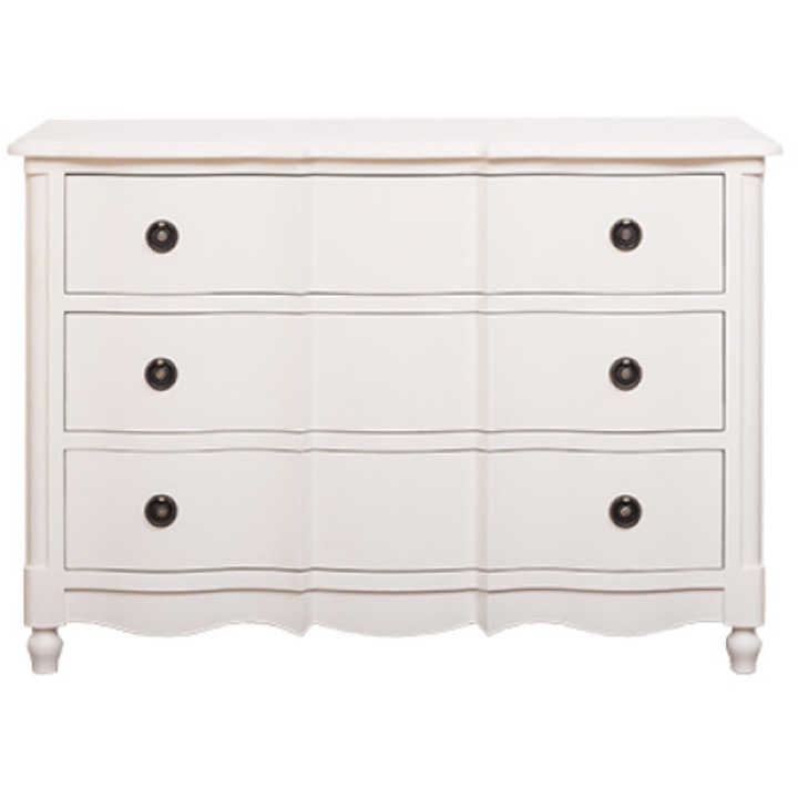 Szel-MobGalbee komód, festett, tömörfa, fiókok sínekkel, 130x57x90 cm