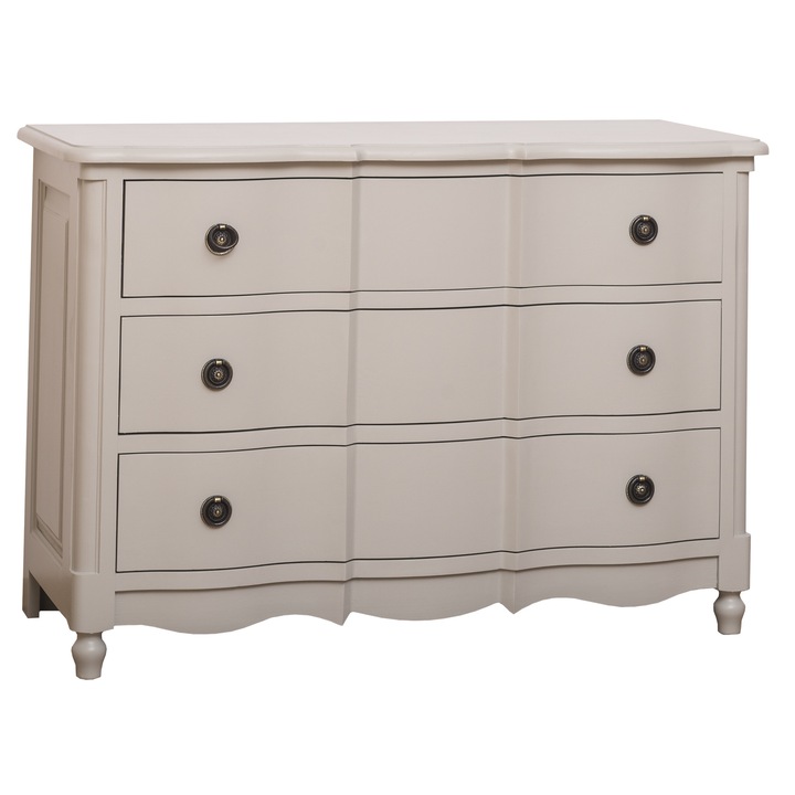 Comoda Galbee Szel-Mob sertare cu sine, culoare vopsit gri, lemn masiv, 130x57x90 cm