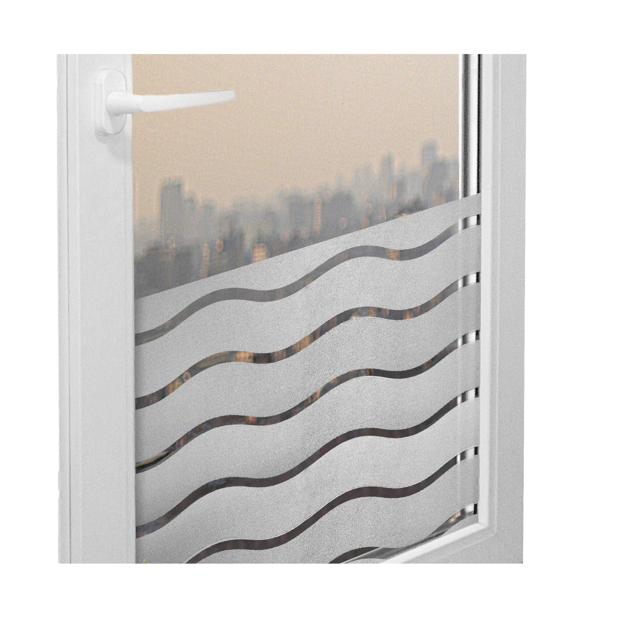 Folie decorativa pentru sticla Crystal Waves G192 D-C-Fix, 90x150 cm, Model in valuri, Alb/Transparent