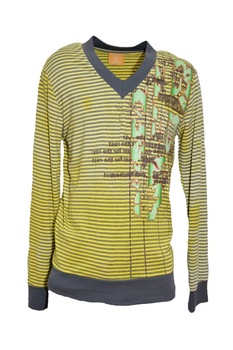 Pulover subtire de barbati cu design de dungi, D&J Exclusive, Galben, M Pulover subtire de barbati cu design de dungi, D&J Exclusive, Galben, M
