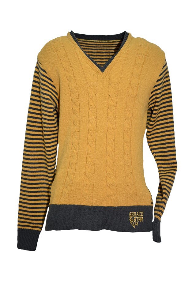 Pulover deosebit cu maneca lunga, D&J Exclusive, Galben