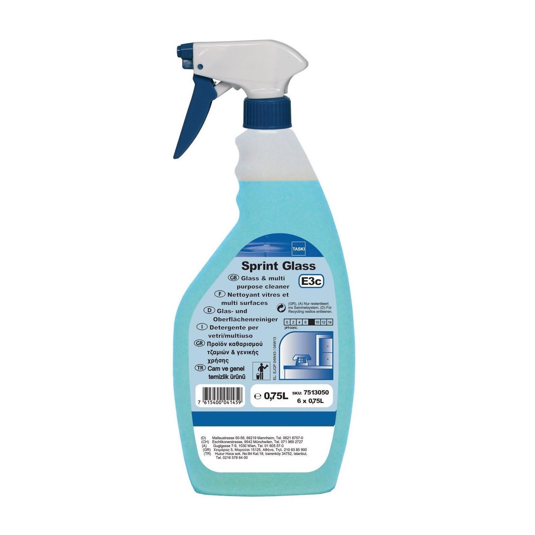 Detergent profesional geam si suprafete multiple TASKI Sprint Glass 0.75L