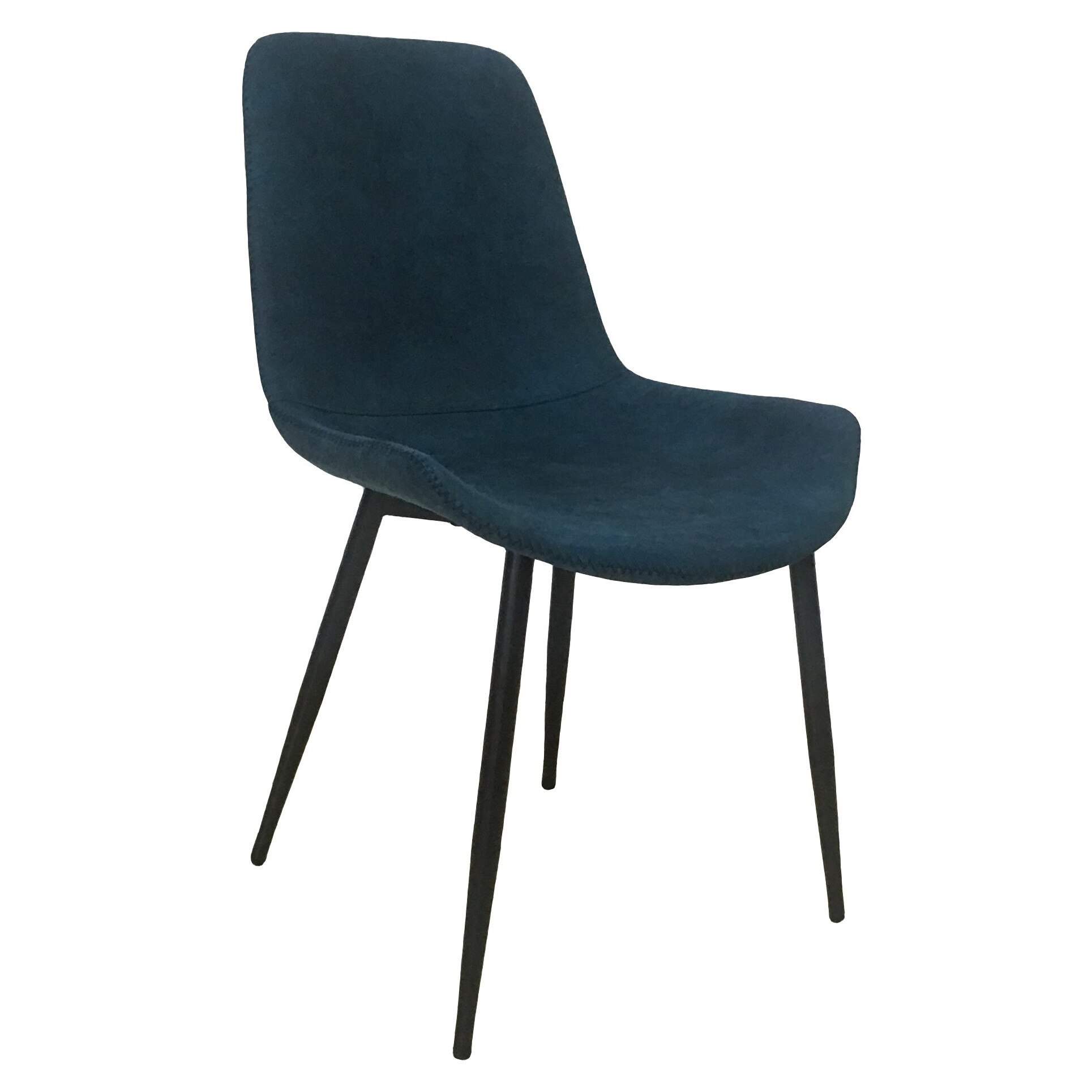 Scaun stil industrial Quadra tapitat cu stofa bleumarin