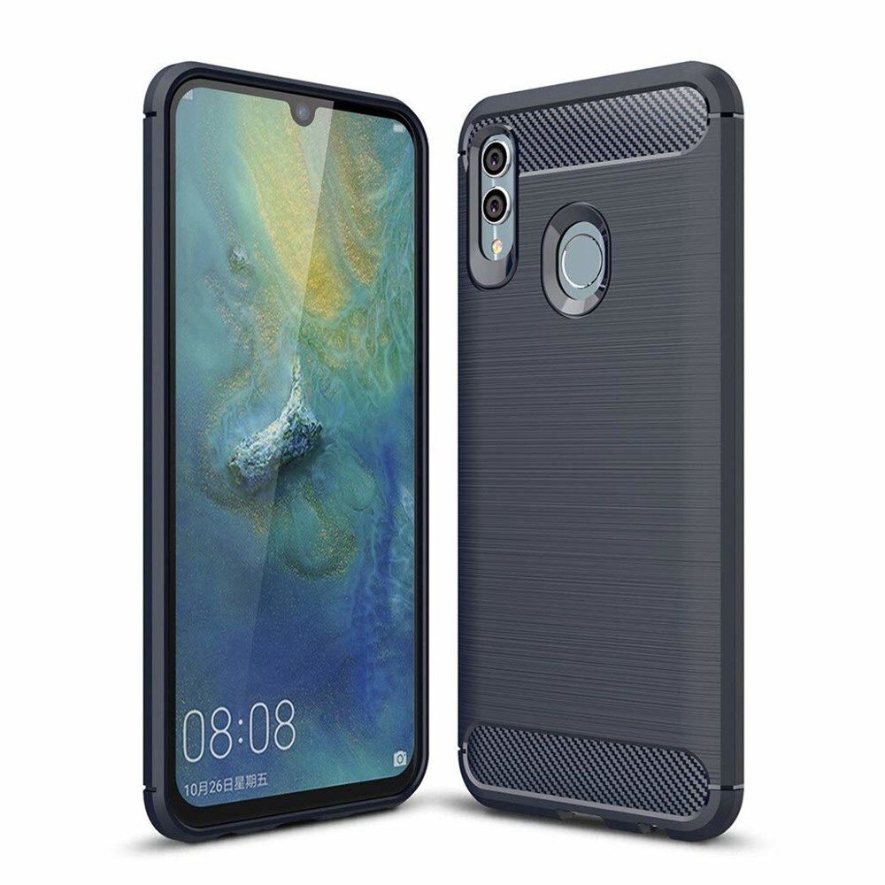 Husa telefon TPU model carbon , Gema Mixt pentru Huawei Honor 10 Lite / P Smart 2019 , albastru