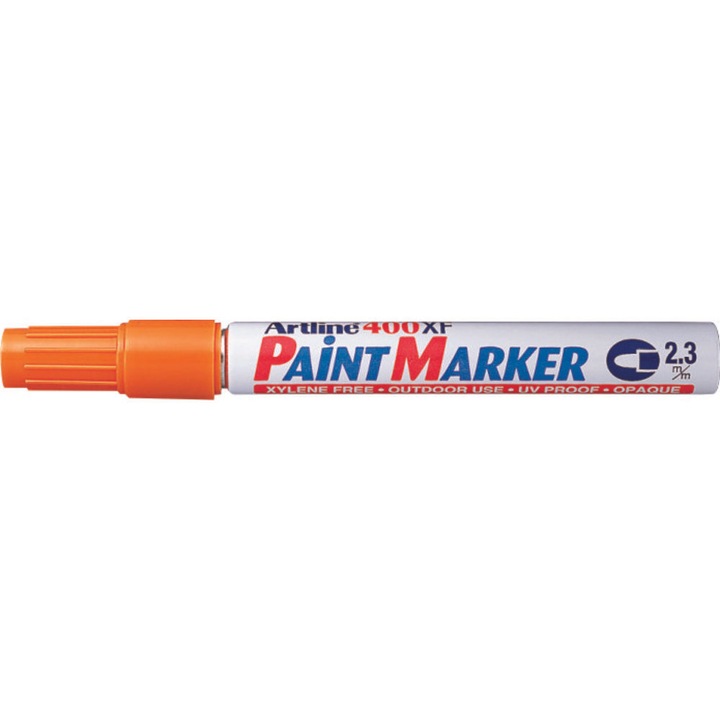 Маркер за рисуване ARTLINE 400XF, метален корпус, кръгъл връх 2.3мм - оранжев