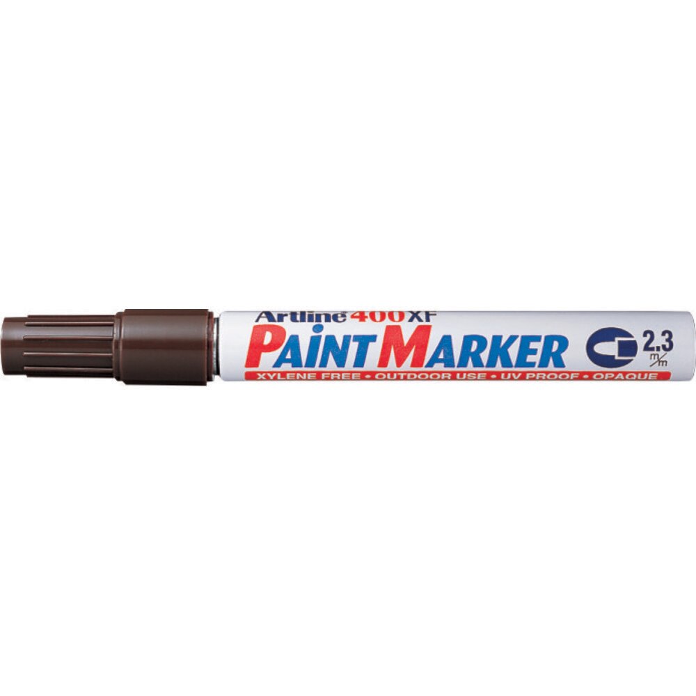 Marker cu vopsea ARTLINE 400XF, corp metalic, varf rotund 2.3mm - maro