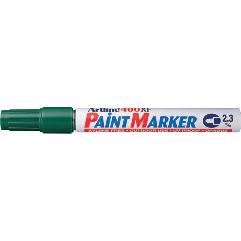 Marker cu vopsea ARTLINE 400XF, corp metalic, varf rotund 2.3mm - verde