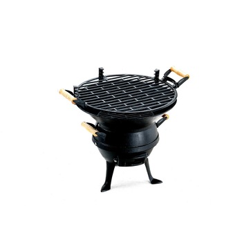 Gratar metalic cu carbuni pentru gradina IDL Vision Summer, Reglaj de inaltime, Demontabil, Diametru 36cm, Confectionat din fonta si prevazut cu manere din lemn, Rezistent la temperaturi inalte, Negru Gratar metalic cu carbuni pentru gradina IDL Vision Summer, Reglaj de inaltime, Demontabil, Diametru 36cm, Confectionat din fonta si prevazut cu manere din lemn, Rezistent la temperaturi inalte, Negru