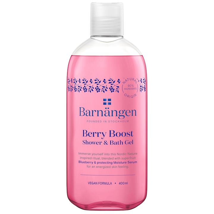 Gel de dus si baie Barnangen Berry Boost pentru o senzatie de piele energizata, 400 ml