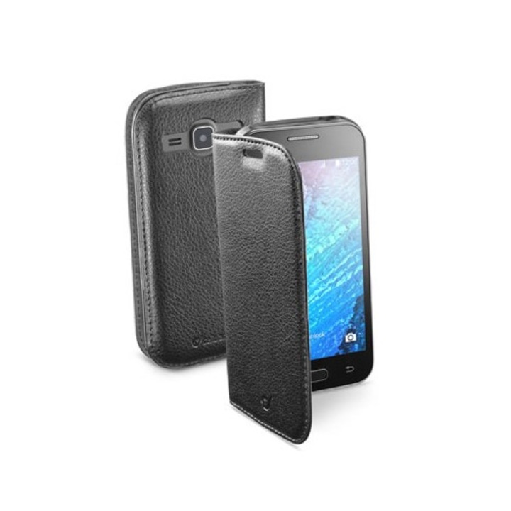 Калъф за телефон Cellular Line Book Essential за Samsung Galaxy J1, Черен