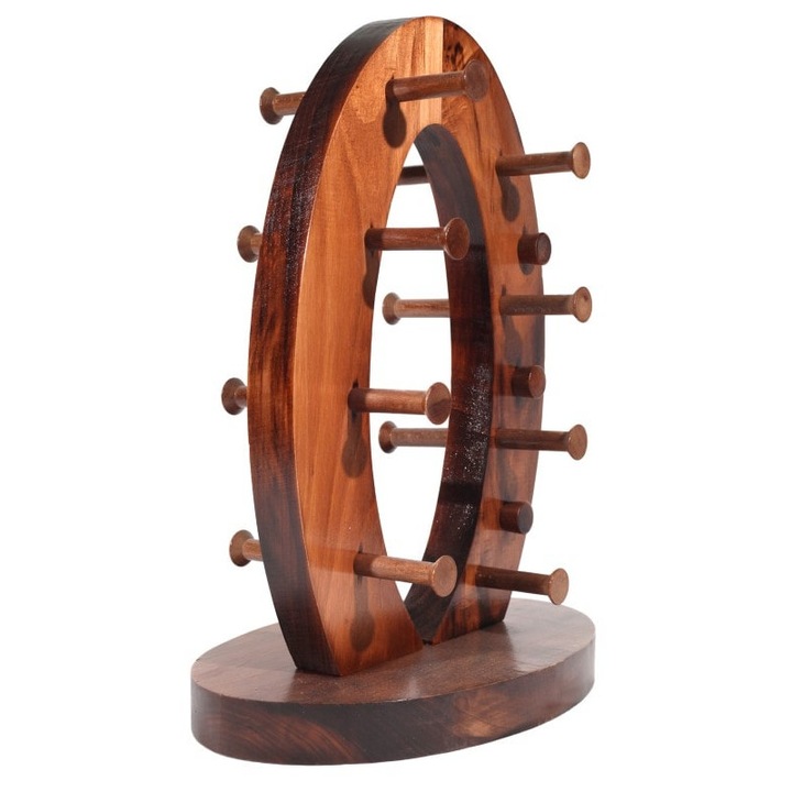 Suport lemn masiv 6 sticle vin