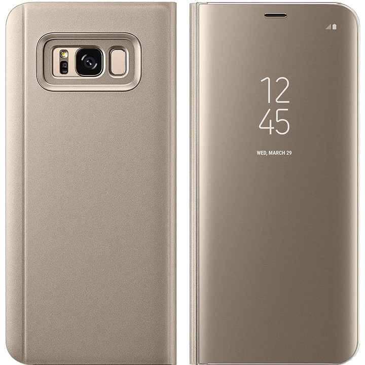 Hello Mobile Clear-view защитно покритие за смартфон Samsung Galaxy A8 (2018) от пластмаса и полиуретан злато