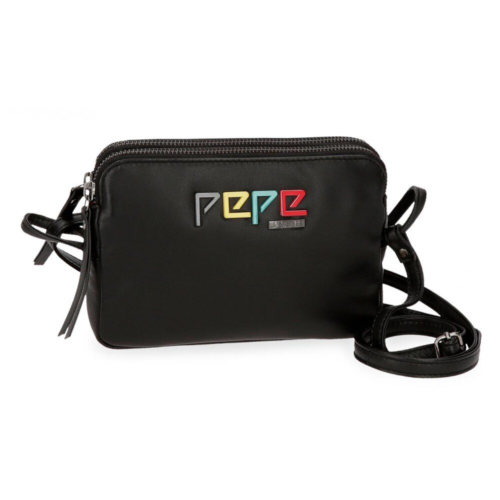 Geanta umar 2 compartimente 19 cm Pepe Jeans Mandala negru