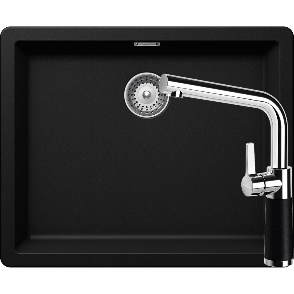 Kit chiuveta Schock Greenwich N-100L 556 x 456 mm si baterie Schock SC-540 Puro Cristadur