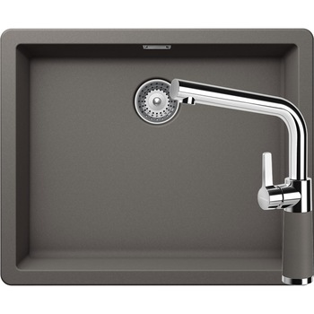 Kit chiuveta Schock Greenwich N-100L 556 x 456 mm si baterie Schock SC-540 Silverstone Cristadur Kit chiuveta Schock Greenwich N-100L 556 x 456 mm si baterie Schock SC-540 Silverstone Cristadur