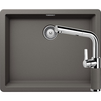 Kit chiuveta Schock Greenwich N-100L 556 x 456 mm si baterie Schock SC-540 cu Dus Extractibil Silverstone Cristadur Kit chiuveta Schock Greenwich N-100L 556 x 456 mm si baterie Schock SC-540 cu Dus Extractibil Silverstone Cristadur