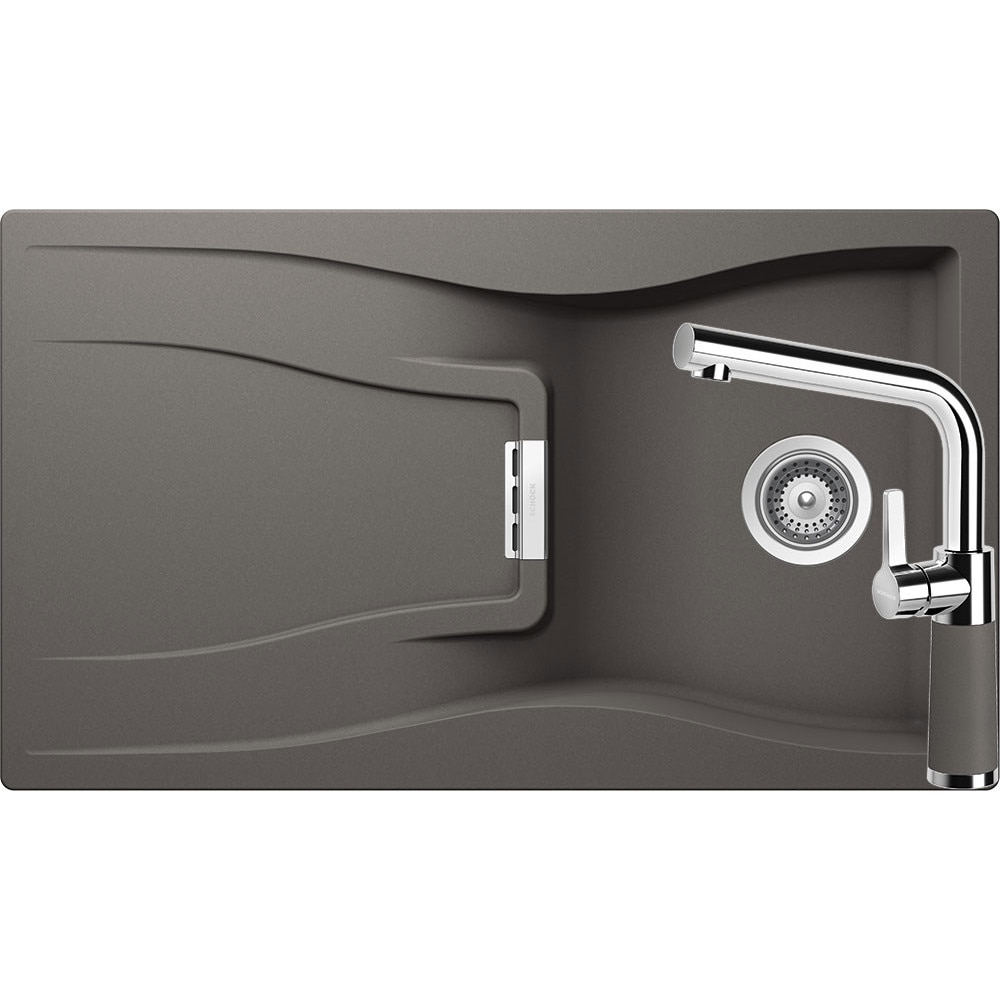 Kit chiuveta Schock Waterfall D-100 860 x 500 mm si baterie Schock SC-540 Silverstone Cristadur