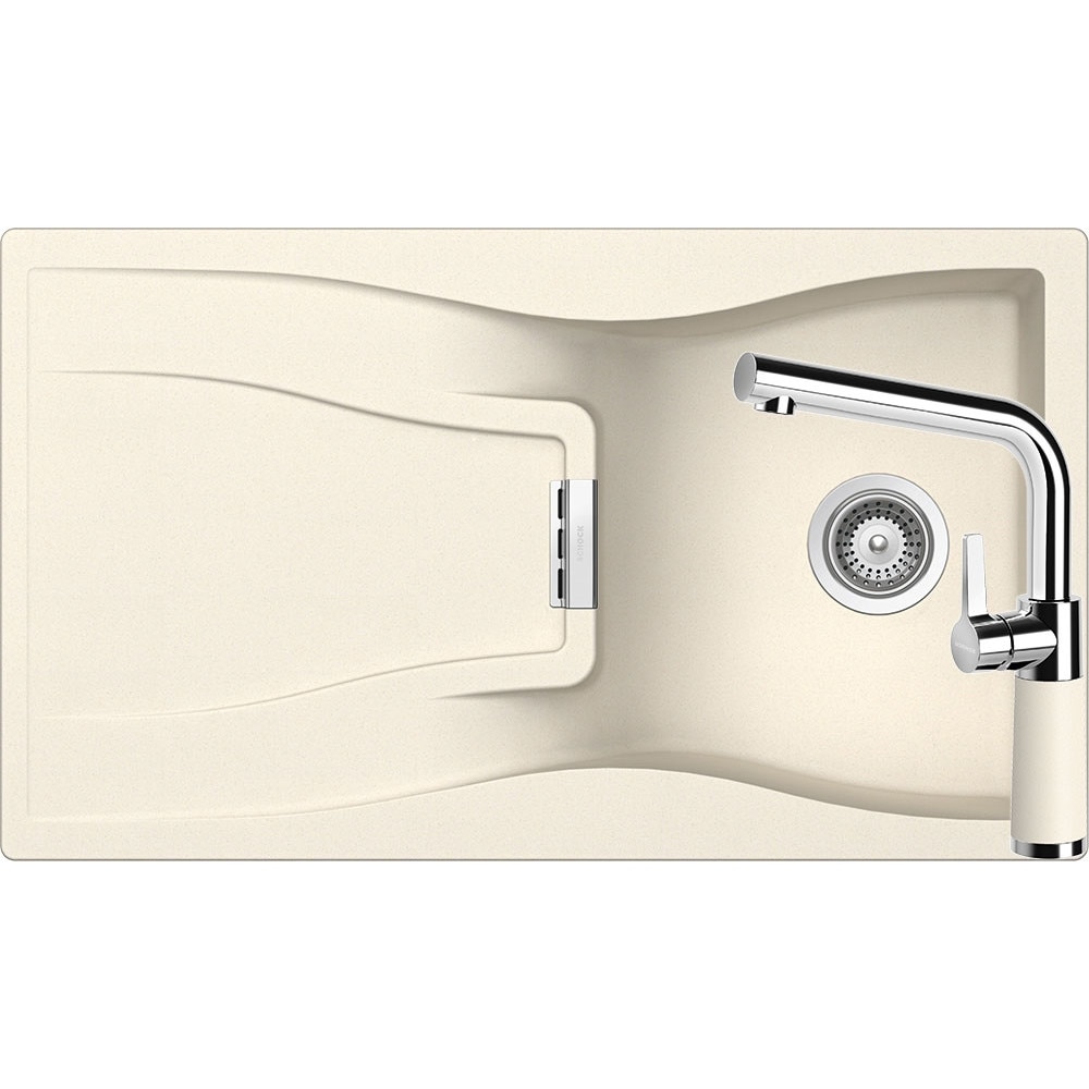 Kit chiuveta Schock Waterfall D-100 860 x 500 mm si baterie Schock SC-540 Magnolia Cristadur