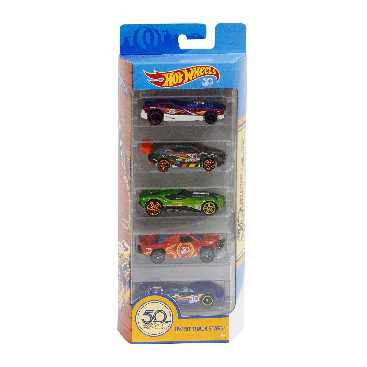 Set masinute Hot Wheels, 50 Track Stars, FKT53 (5 modele)