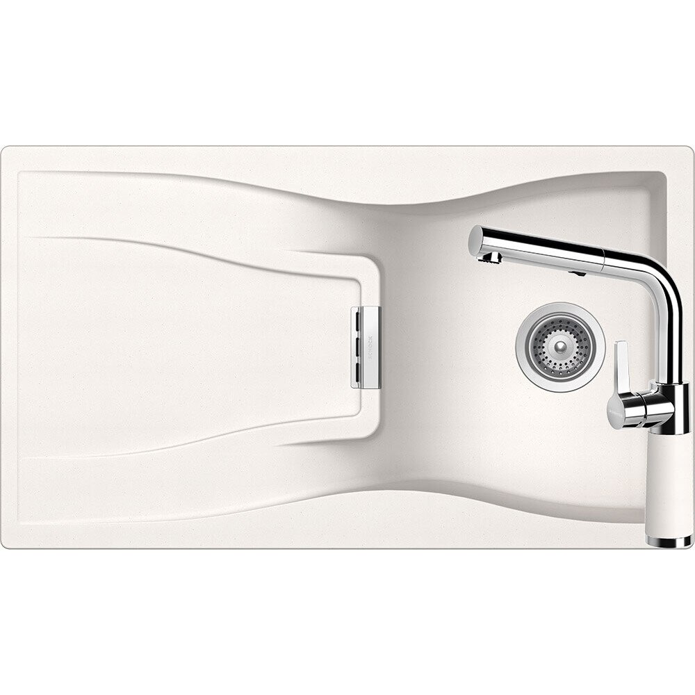 Kit chiuveta Schock Waterfall D-100 860 x 500 mm si baterie Schock SC-540 cu Dus Extractibil Polaris Cristadur