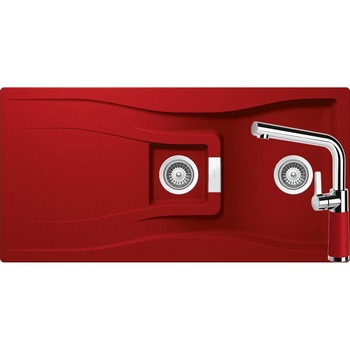 Kit chiuveta Schock Waterfall D-150 1000 x 500 mm si baterie Schock SC-540 Rosu Cristadur Kit chiuveta Schock Waterfall D-150 1000 x 500 mm si baterie Schock SC-540 Rosu Cristadur