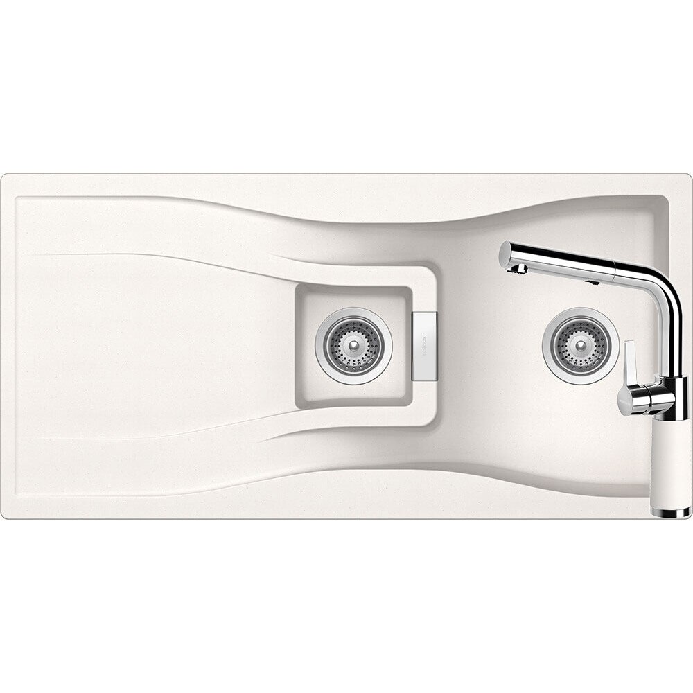 Kit chiuveta Schock Waterfall D-150 1000 x 500 mm si baterie Schock SC-540 cu Dus Extractibil Polaris Cristadur