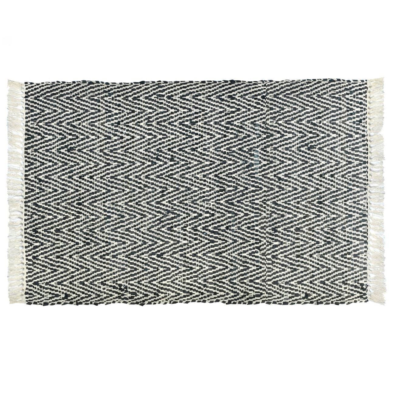 Covoras tesut, Zola®, negru cu model, 110x65 cm