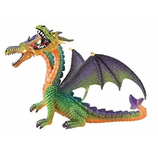 Figurina iMKⓇ Dragon verde cu doua capete, 13 cm, MGC