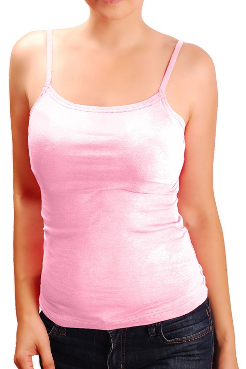 Maiou cu bretele subtiri Ivanel Summer Top, Roz melange