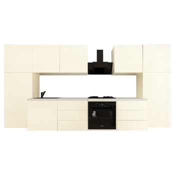 Set Mobila Bucatarie Modulara EVORA 8 , MDF CREM Lucios, 3.6 m Set Mobila Bucatarie Modulara EVORA 8 , MDF CREM Lucios, 3.6 m