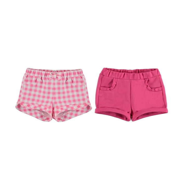 Set 2 perechi pantaloni scurti, fetite, Mayoral, Fucsia, Fucsia/Roz