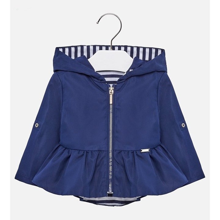 Geaca de vant Mayoral cu gluga pentru bebe fetita, Bleumarin, 92 CM