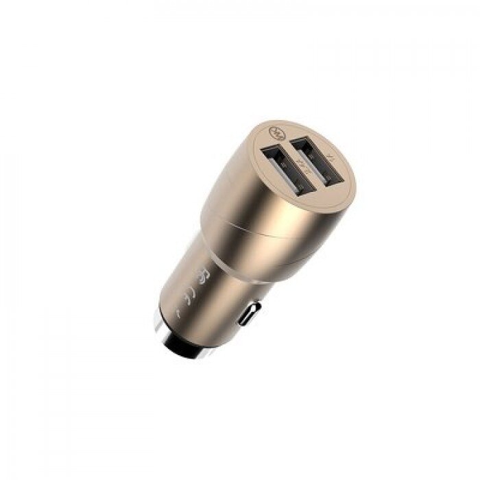 Incarcator Auto WK-Design, C10 Cat King, 2xUSB, Auriu