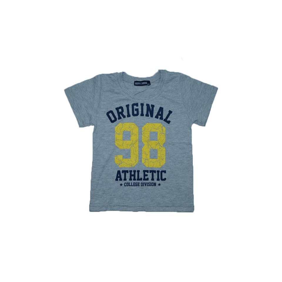 Tricou maneca scurta baieti Happy House TMS1-G, Gri, 104