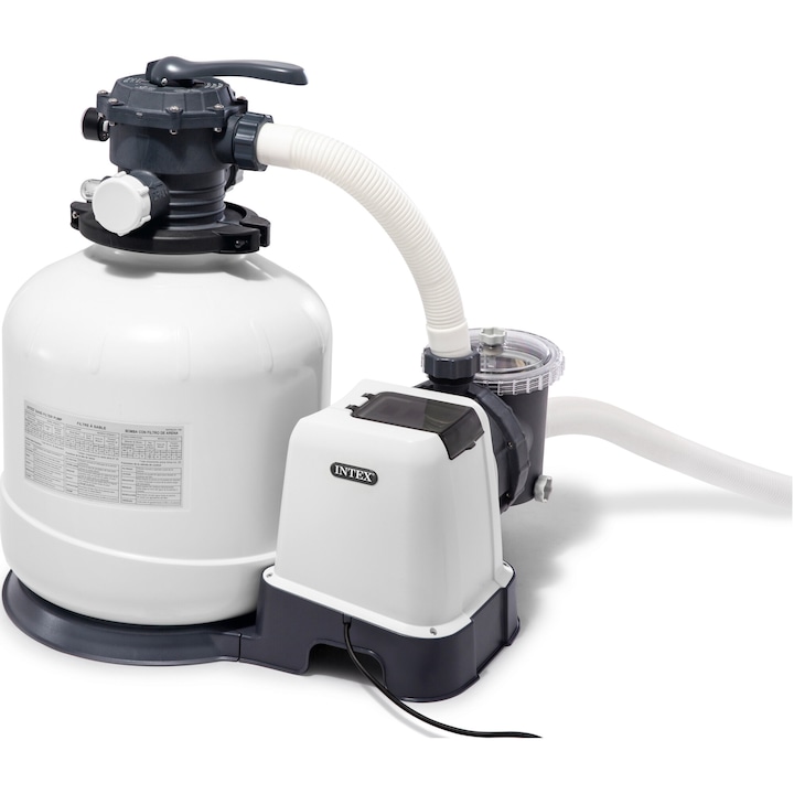 Sistem de filtrare cu nisip Krystal Clear SX3200 Intex 26652, 220-240 V, 12.000 l/h debit apa, pentru piscine pana la 42 m3