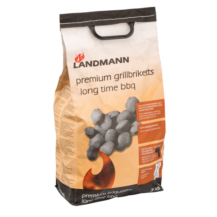 Brichete premium Landmann, lemn esenta tare, 3 kg
