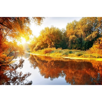 Fototapet Apus de soare pe rau 300 x 200 cm Fototapet Apus de soare pe rau 300 x 200 cm