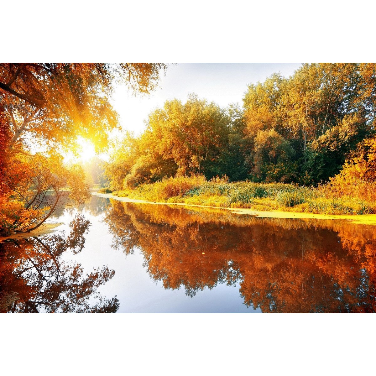 Tablou canvas Apus de soare pe rau (60 x 40 cm)