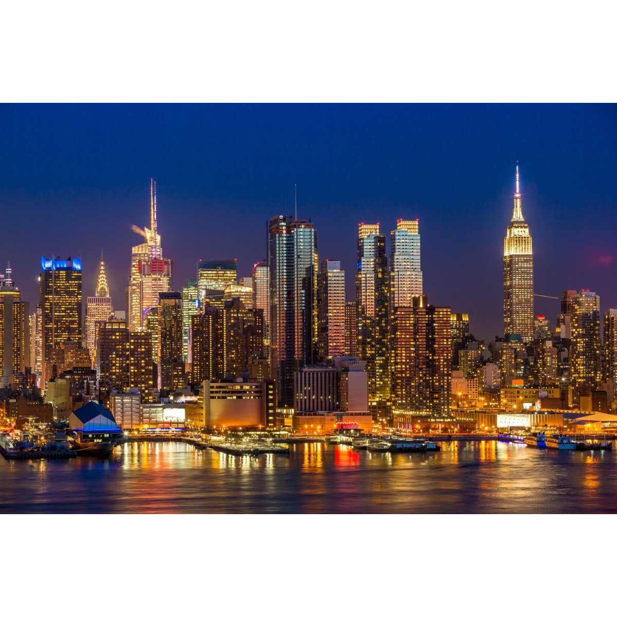 Tablou canvas Panorama New York noaptea (75 x 50 cm)