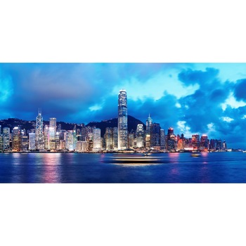 Fototapet Panorama Hong Kong noaptea 300 x 200 cm Fototapet Panorama Hong Kong noaptea 300 x 200 cm