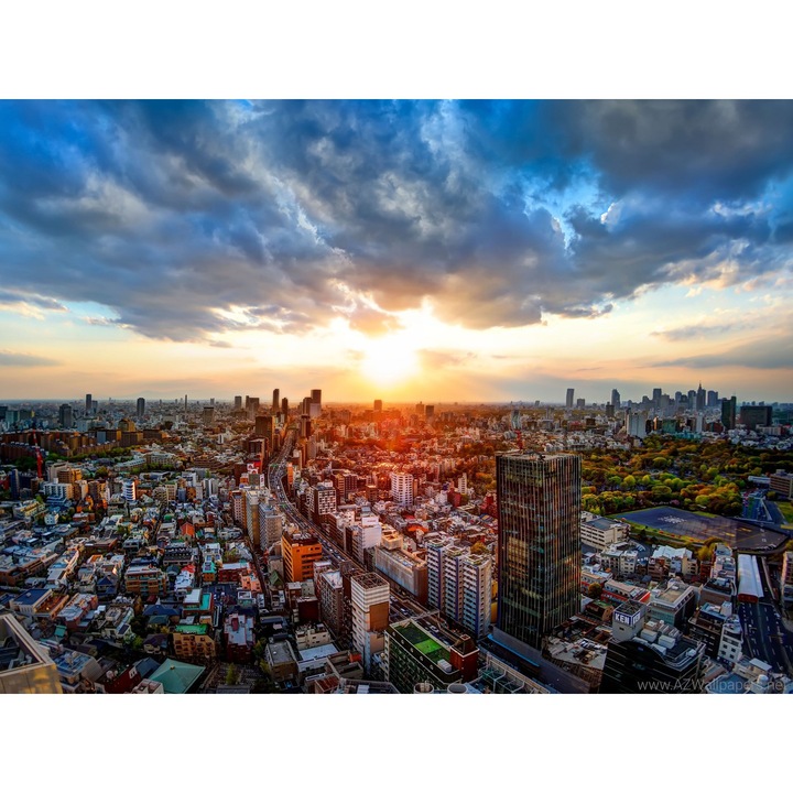 Fototapet de perete autoadeziv si lavabil Orasul de sus 270 x 200 cm