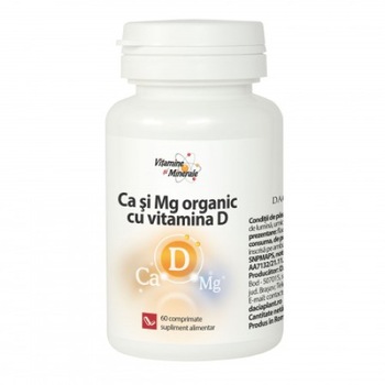 Calciu si magneziu Organic cu vitamina D 60 comprimate Dacia Plant Calciu si magneziu Organic cu vitamina D 60 comprimate Dacia Plant