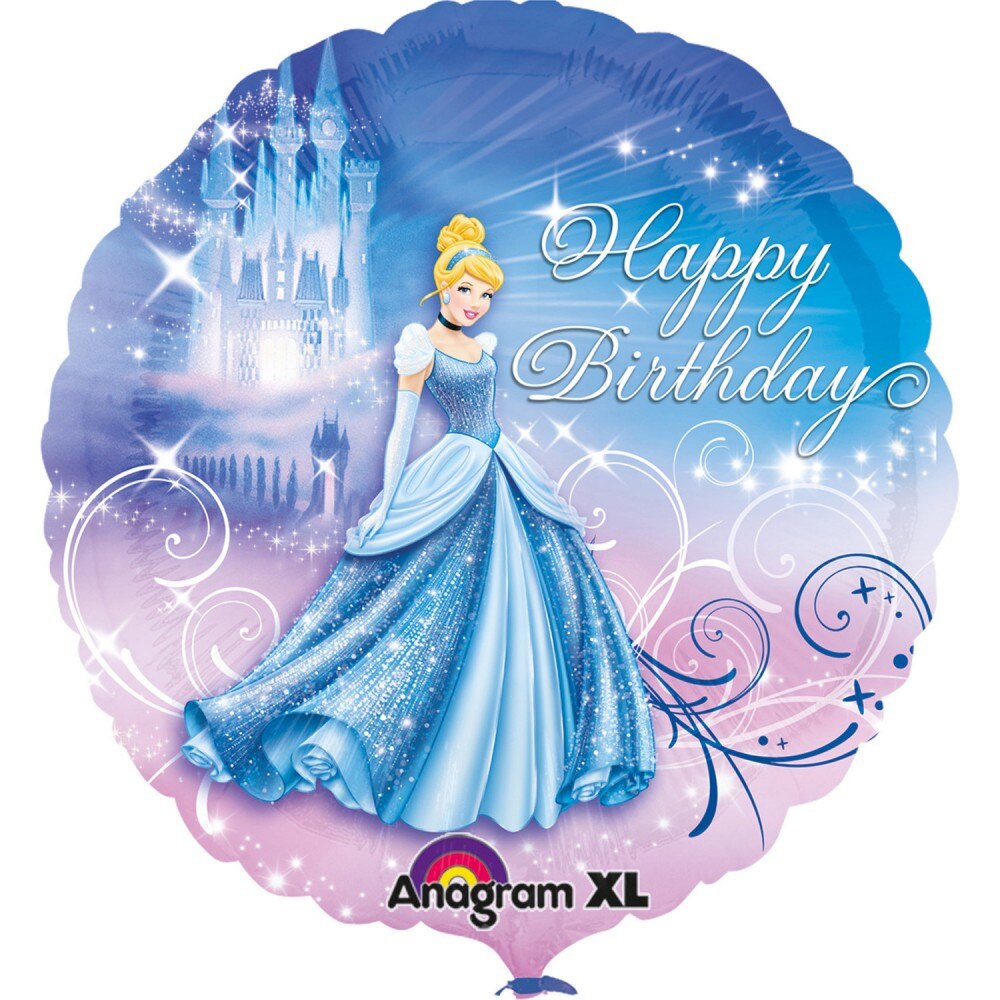 Balon folie metalizata, Cinderella Birthday, Anagram, Multicolor, 43cm