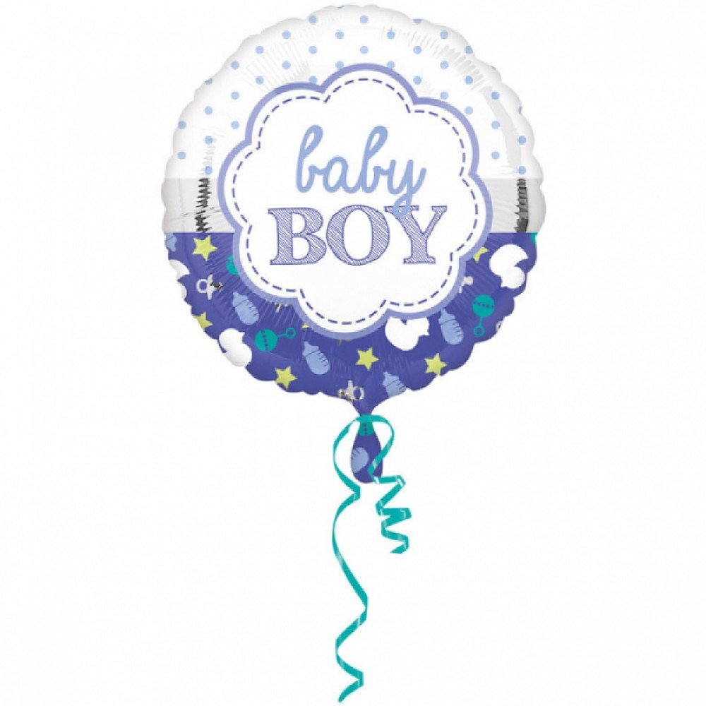 Balon folie metalizata, Baby Boy, Anagram, Albastru, 43cm