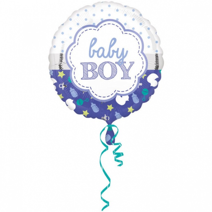 Balon folie metalizata, Baby Boy, Anagram, Albastru, 43cm