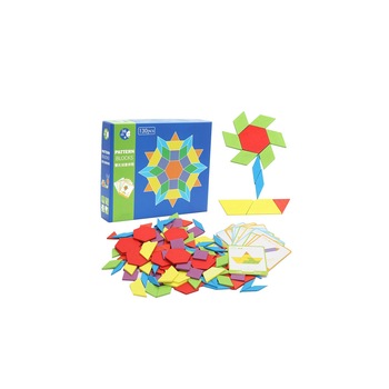 Joc educativ FamousKids Tangram lemn 130 piese Joc educativ FamousKids Tangram lemn 130 piese