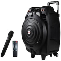 boxa audio akai  portabila  microfon wireless  bluetooth  port usb  aux intrare  telecomanda inclusa culoare negru  8 ohmi  50 w  baterie reincarcabila imagen 30_0_
0