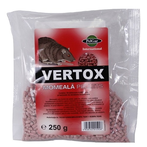 Raticid Pelgar Vertox peleti, 250 gr